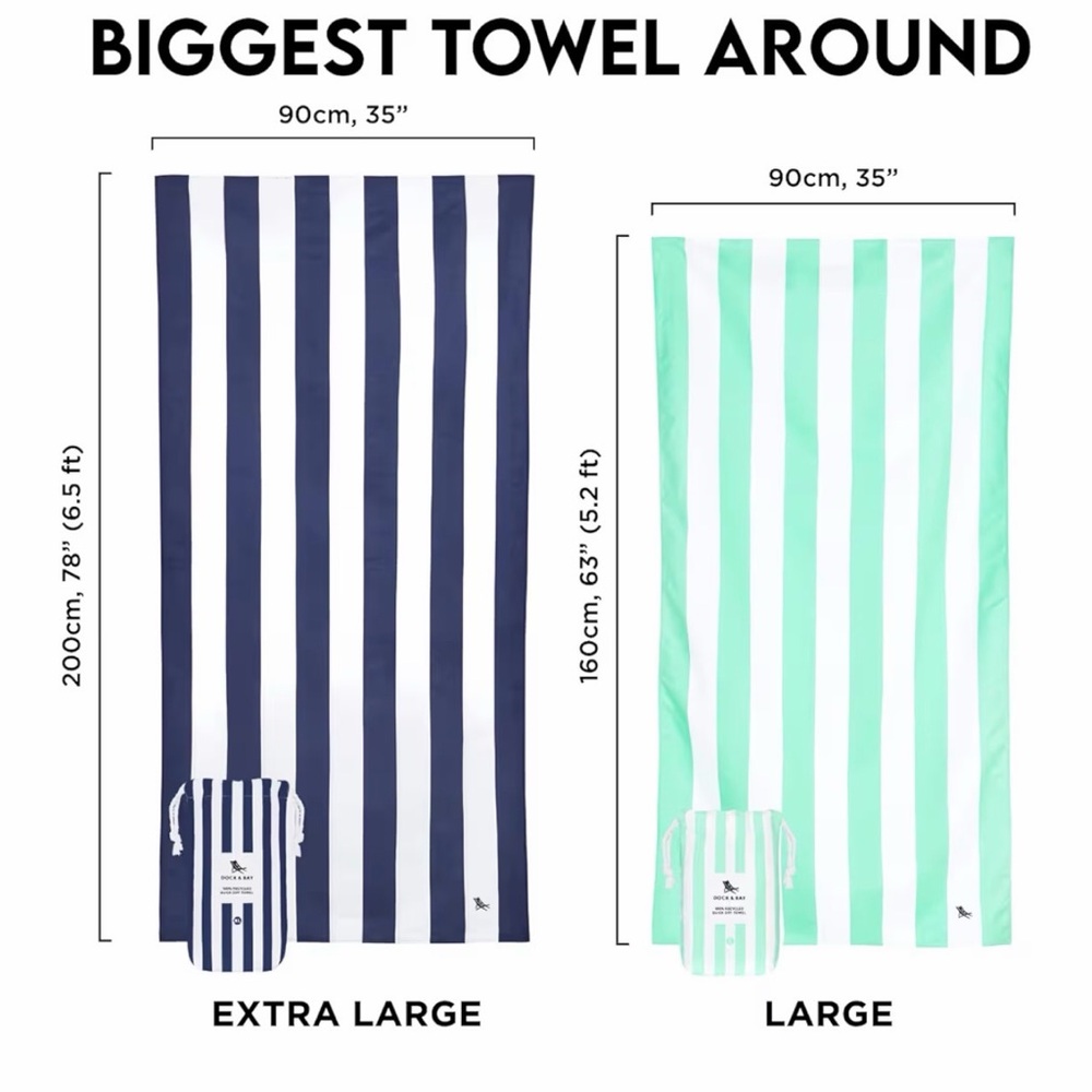 NWOT - Dock & Bay Waikiki Coral Microfiber Beach Towel, Size - L (63 x 31”) - Picture 7 of 11
